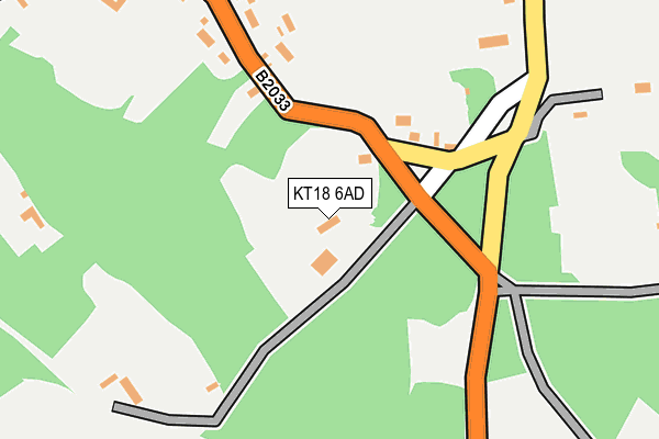 KT18 6AD map - OS OpenMap – Local (Ordnance Survey)