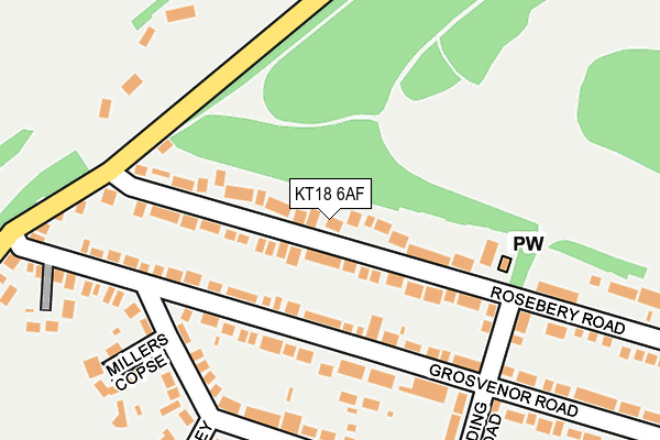 KT18 6AF map - OS OpenMap – Local (Ordnance Survey)
