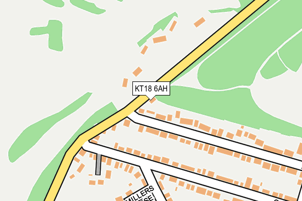 KT18 6AH map - OS OpenMap – Local (Ordnance Survey)