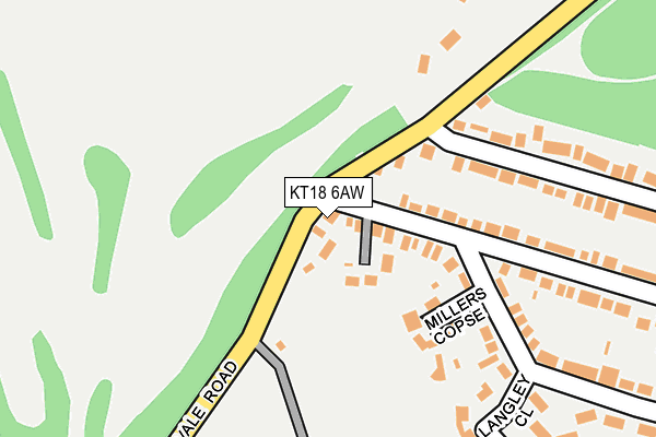 KT18 6AW map - OS OpenMap – Local (Ordnance Survey)