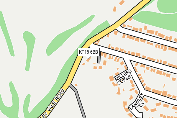 KT18 6BB map - OS OpenMap – Local (Ordnance Survey)
