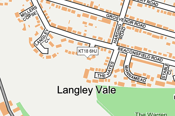 KT18 6HJ map - OS OpenMap – Local (Ordnance Survey)