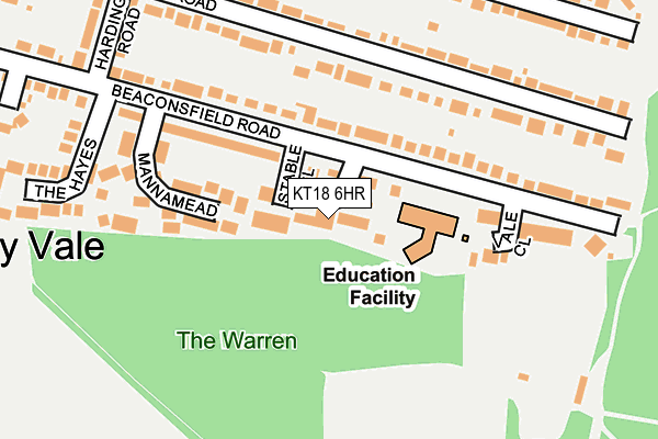 KT18 6HR map - OS OpenMap – Local (Ordnance Survey)