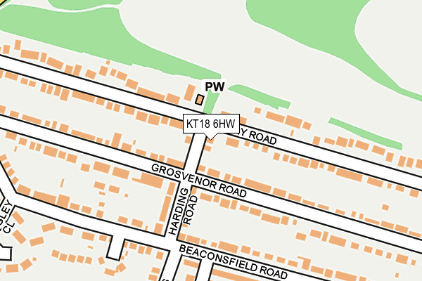 KT18 6HW map - OS OpenMap – Local (Ordnance Survey)