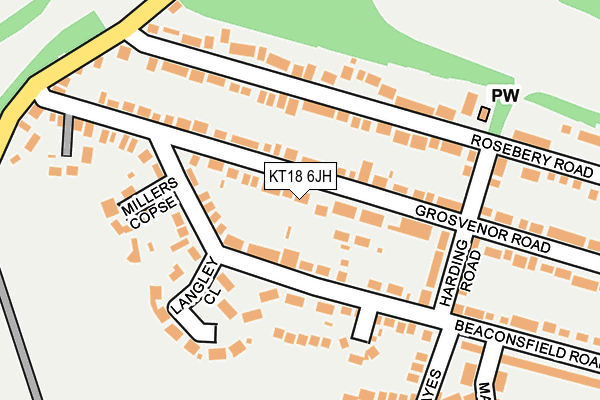 KT18 6JH map - OS OpenMap – Local (Ordnance Survey)
