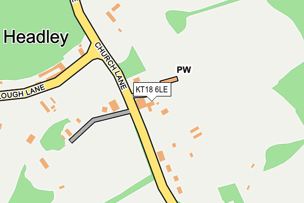 KT18 6LE map - OS OpenMap – Local (Ordnance Survey)