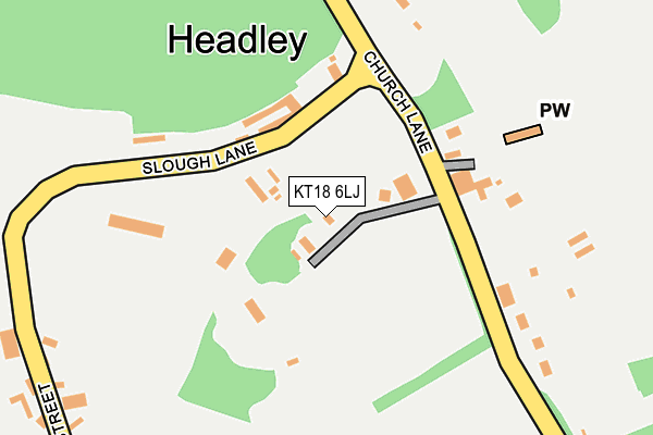 KT18 6LJ map - OS OpenMap – Local (Ordnance Survey)