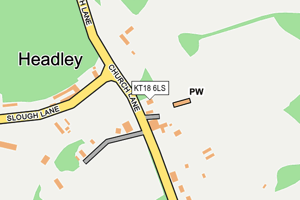 KT18 6LS map - OS OpenMap – Local (Ordnance Survey)
