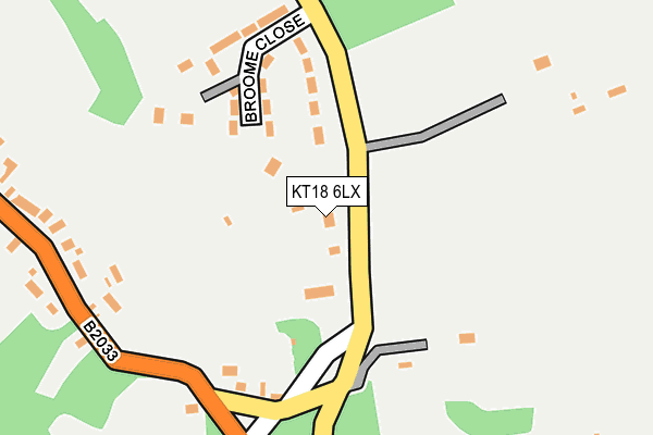 KT18 6LX map - OS OpenMap – Local (Ordnance Survey)