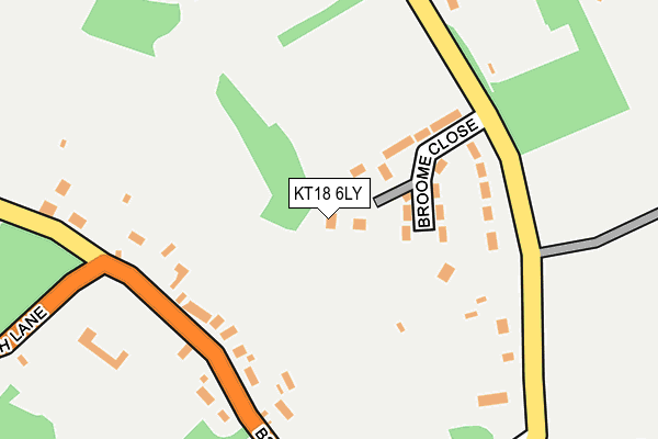 KT18 6LY map - OS OpenMap – Local (Ordnance Survey)