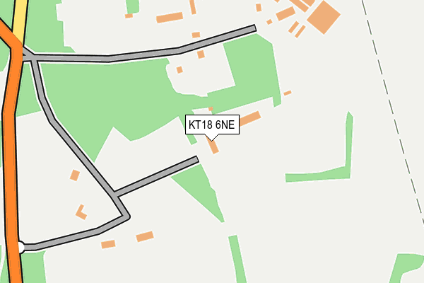 KT18 6NE map - OS OpenMap – Local (Ordnance Survey)