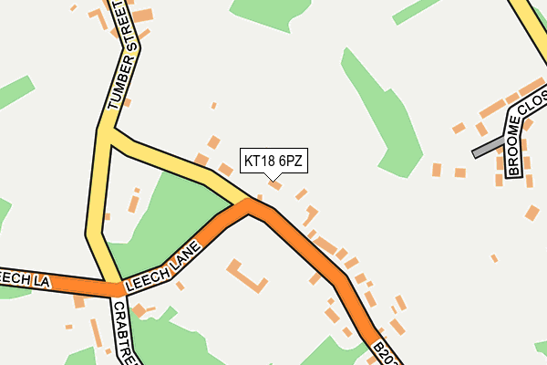 KT18 6PZ map - OS OpenMap – Local (Ordnance Survey)