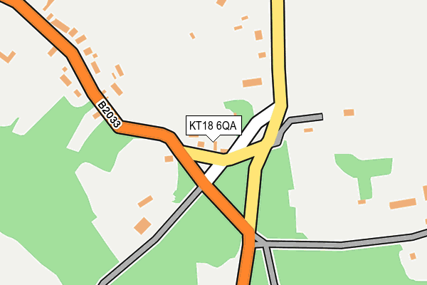 KT18 6QA map - OS OpenMap – Local (Ordnance Survey)