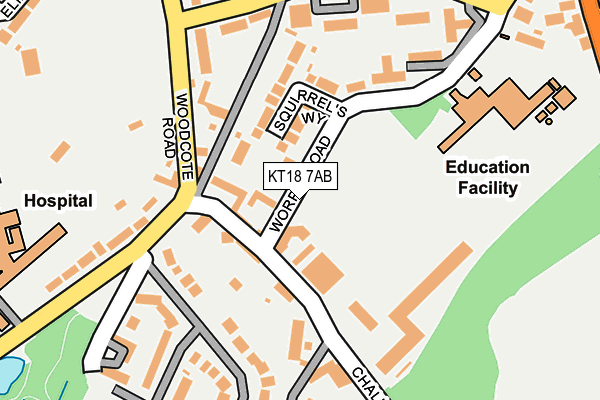 KT18 7AB map - OS OpenMap – Local (Ordnance Survey)