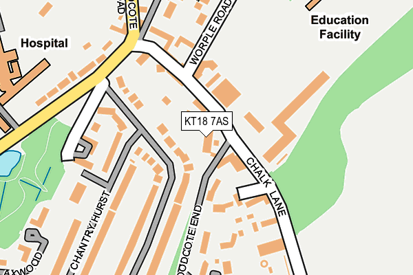 KT18 7AS map - OS OpenMap – Local (Ordnance Survey)