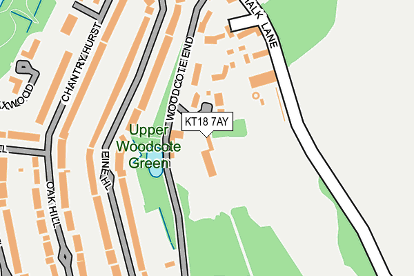 KT18 7AY map - OS OpenMap – Local (Ordnance Survey)