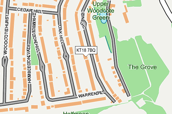 KT18 7BQ map - OS OpenMap – Local (Ordnance Survey)