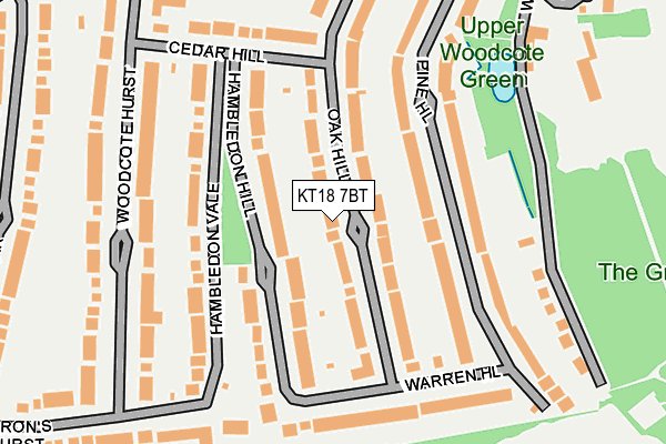 KT18 7BT map - OS OpenMap – Local (Ordnance Survey)