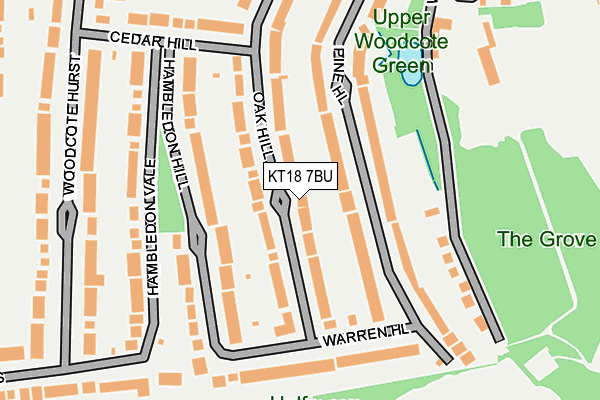 KT18 7BU map - OS OpenMap – Local (Ordnance Survey)