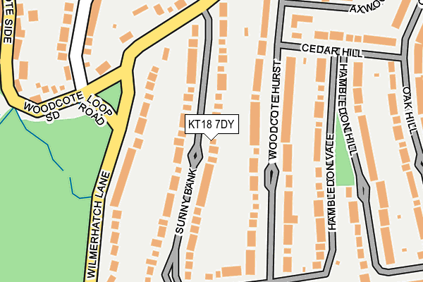 KT18 7DY map - OS OpenMap – Local (Ordnance Survey)