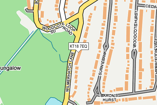 KT18 7EQ map - OS OpenMap – Local (Ordnance Survey)