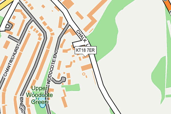KT18 7ER map - OS OpenMap – Local (Ordnance Survey)