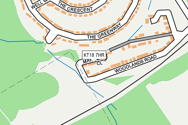 KT18 7HR map - OS OpenMap – Local (Ordnance Survey)
