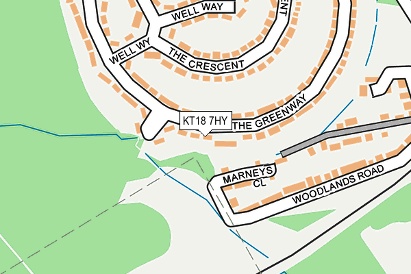KT18 7HY map - OS OpenMap – Local (Ordnance Survey)