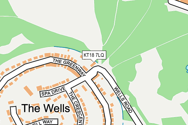 KT18 7LQ map - OS OpenMap – Local (Ordnance Survey)