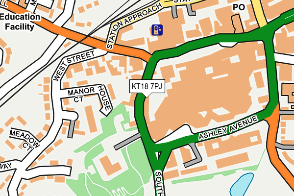 KT18 7PJ map - OS OpenMap – Local (Ordnance Survey)