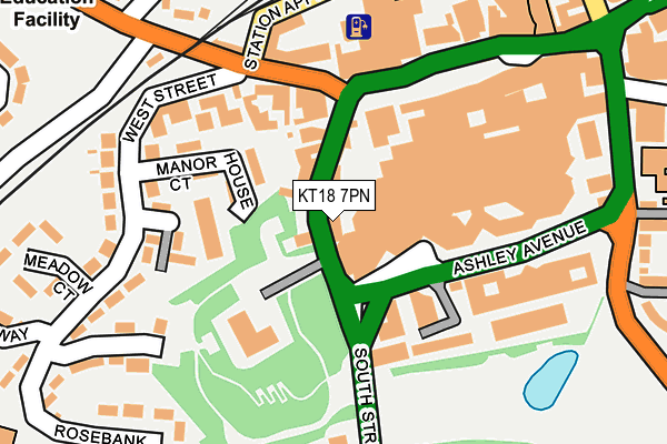 KT18 7PN map - OS OpenMap – Local (Ordnance Survey)