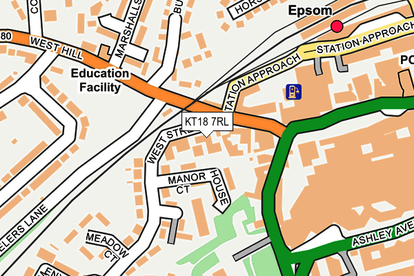 KT18 7RL map - OS OpenMap – Local (Ordnance Survey)