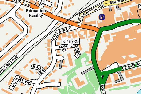 KT18 7RN map - OS OpenMap – Local (Ordnance Survey)