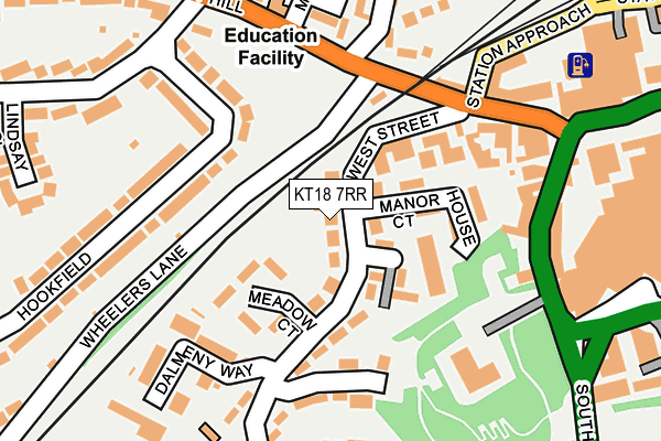 KT18 7RR map - OS OpenMap – Local (Ordnance Survey)