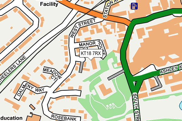 KT18 7RX map - OS OpenMap – Local (Ordnance Survey)