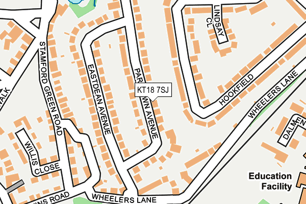 KT18 7SJ map - OS OpenMap – Local (Ordnance Survey)