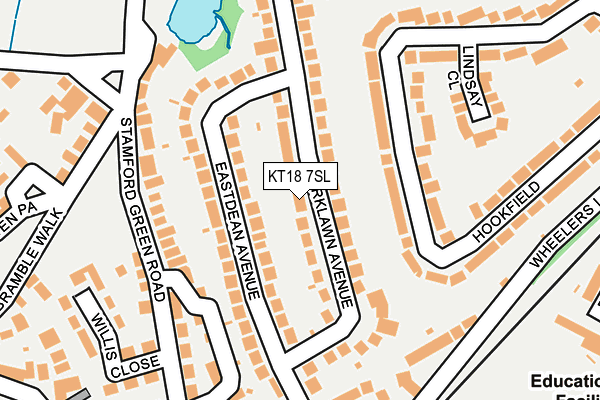 KT18 7SL map - OS OpenMap – Local (Ordnance Survey)