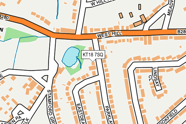 KT18 7SQ map - OS OpenMap – Local (Ordnance Survey)