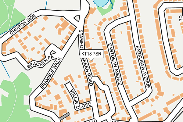 KT18 7SR map - OS OpenMap – Local (Ordnance Survey)
