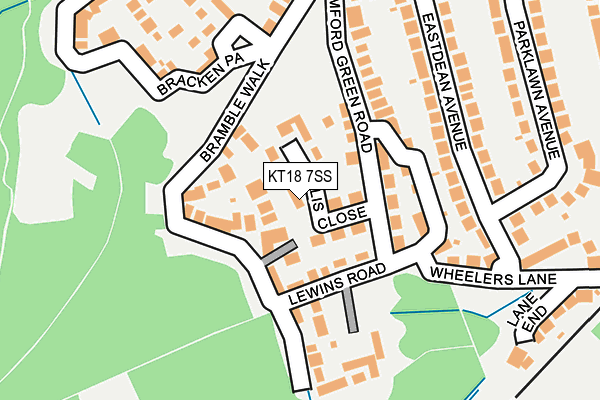 KT18 7SS map - OS OpenMap – Local (Ordnance Survey)