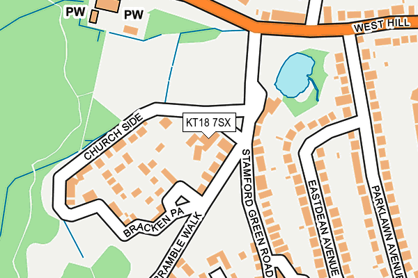 KT18 7SX map - OS OpenMap – Local (Ordnance Survey)