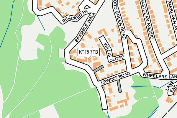 KT18 7TB map - OS OpenMap – Local (Ordnance Survey)