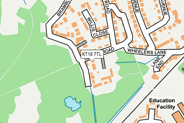 KT18 7TL map - OS OpenMap – Local (Ordnance Survey)