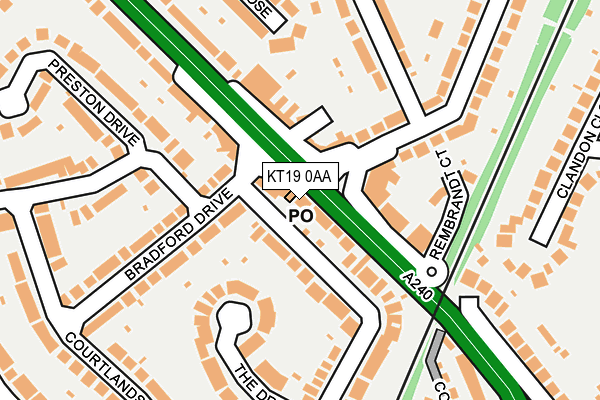 KT19 0AA map - OS OpenMap – Local (Ordnance Survey)