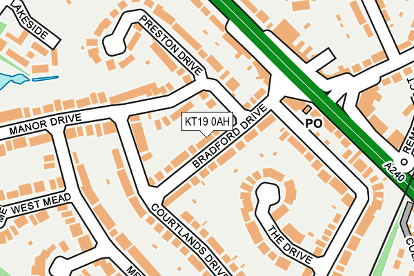 KT19 0AH map - OS OpenMap – Local (Ordnance Survey)