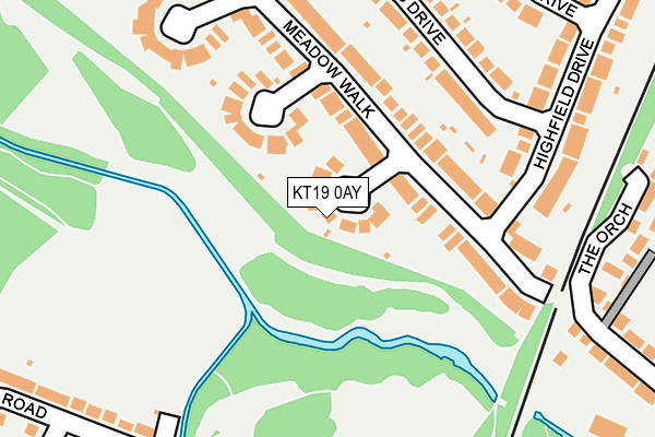 KT19 0AY map - OS OpenMap – Local (Ordnance Survey)