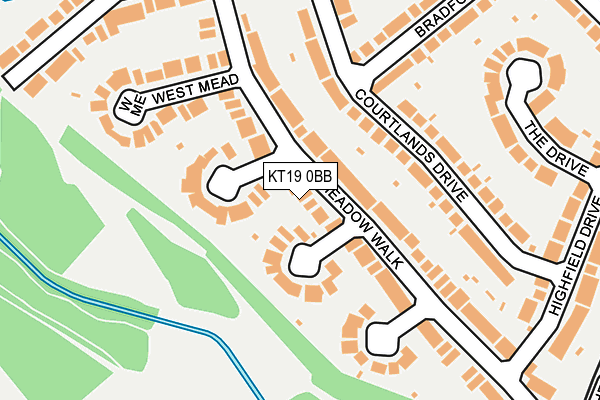 KT19 0BB map - OS OpenMap – Local (Ordnance Survey)