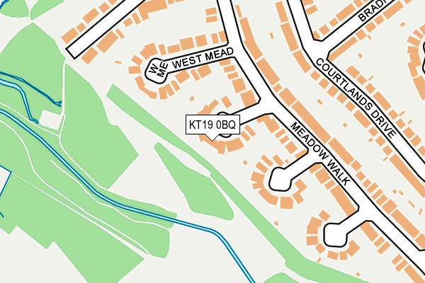 KT19 0BQ map - OS OpenMap – Local (Ordnance Survey)