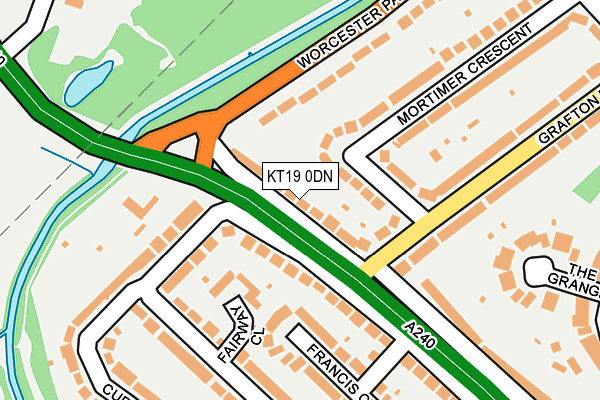 KT19 0DN map - OS OpenMap – Local (Ordnance Survey)