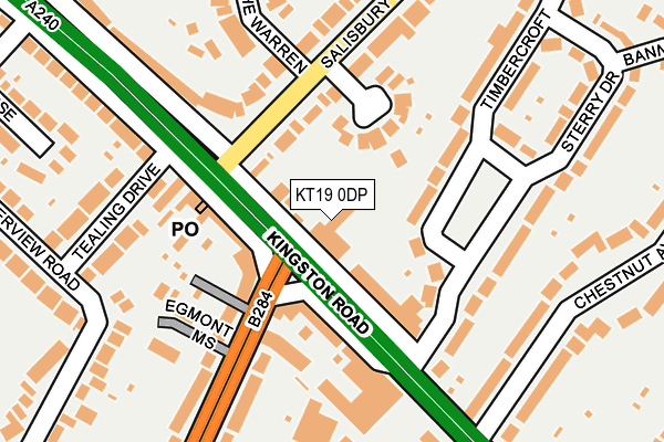 KT19 0DP map - OS OpenMap – Local (Ordnance Survey)